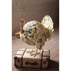 Antique White Painted Metal Turkey