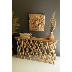 Repurposed Teak Wood Branches Console Table