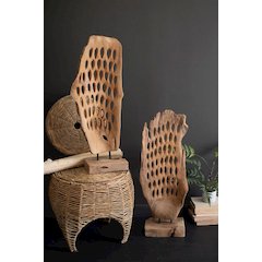 Carved Teak Wood Scuplture On A Base - Perforated