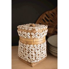 Bamboo Box With Shell Detail