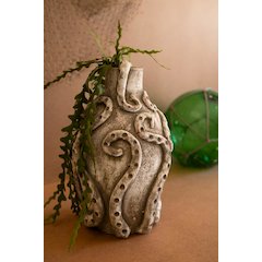 Painted Clay Octopus Vase