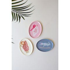 Set Of Three Hand-Painted Trinket Trays - Sayings