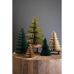 Set Of Five Paper Accordian Christmas Trees - One Each