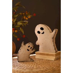Set Of Two Recycled Iron Halloween Ghosts