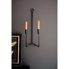 Forged-Iron Double Taper Wall Sconce