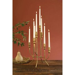Eight Taper Candelabra - Antique Brass