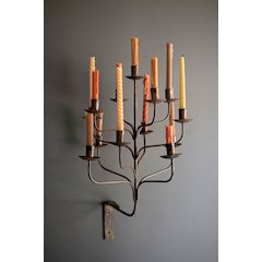 Iron Thirteen Taper Wall Candelabra