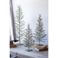 Set Of Three Antique Brass Wire Trees