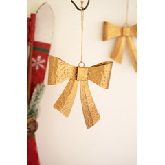 Antique Gold Metal Bow Ornament