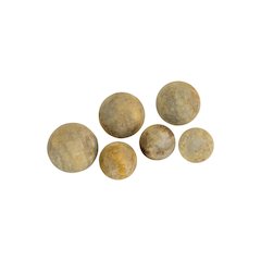 Set Of Six Hand Carved Mango Wood Spheres