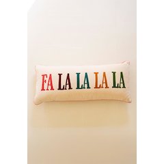 Velvet Embroidery Pillow - Falalalala