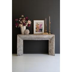 Recycled Whitewashed Wood Console