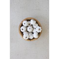 Bag Of Fifteen Dried Miniature Faux Pumpkins - White
