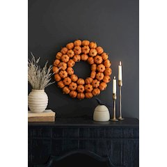Orange Faux Pumpkin Wreath