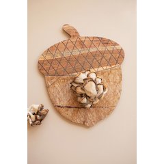 Acacia Wood And Marble Acorn Serving Board