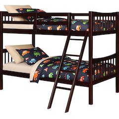 FR Twin Over Twin Bunk Bed Espresso