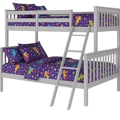 BR Twin Over Full Bunk Bed Gray
