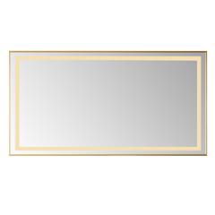 60" Rectangular Aluminum Framed LED Wall Mount Bathroom Vanity Mirror in Gold