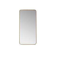 Mutriku 18 in. W x 36 in. H Rectangle Metal Wall Mirror in Brushed Gold