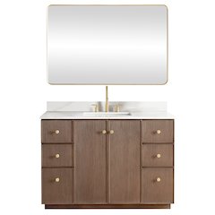 Oza 48" Free-standing Single Bath Vanity in Aged Dark Brown Oak