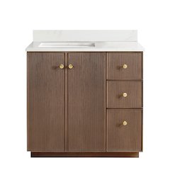 Oza 36" Free-standing Single Bath Vanity in Aged Dark Brown Oak