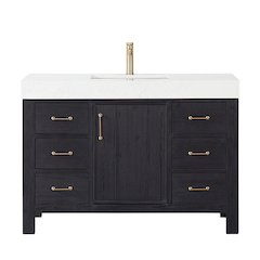 León 48in. Free-standing Single Bathroom Vanity in Fir Wood Black