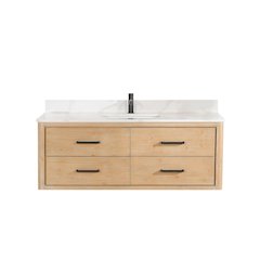 Cristo 55" Floating Single Bath Vanity in Fir Wood Brown