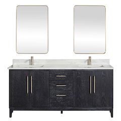 Gara 72" Free-standing Double Bath Vanity in Fir Wood Black