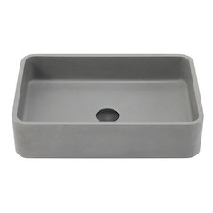 Vinnova Avila Grey Concrete Rectangular Vessel Bathroom Sink