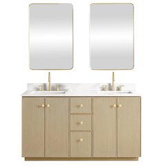 Oza 60M" Free-standing Double Bath Vanity in Aged Natural Oak