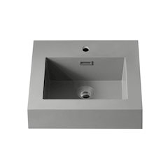 Square Grey Finish Composite Granite Stone Console Bathroom Vanity Sink