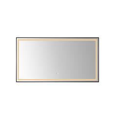 60" Rectangular Aluminum Framed LED Wall Mount Bathroom Vanity Mirror in Black