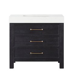 León 36in. Free-standing Single Bathroom Vanity in Fir Wood Black