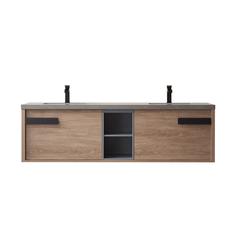 Carcastillo 72" Double Sink Bath Vanity with Grey Sintered Stone Top