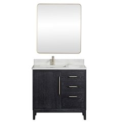 Gara 36" Free-standing Single Bath Vanity in Fir Wood Black