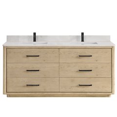 Porto 72" Free-standing Double Bath Vanity in Aged Natural Oak