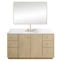 Oza 60" Free-standing Single Bath Vanity in Aged Natural Oak