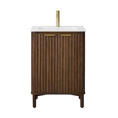 Mumbai 24" Free-standing Single Bath Vanity in Aged Dark Brown Oak