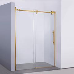 Massa 60" W x 76" H Single Sliding Frameless Shower Door in Brushed Gold