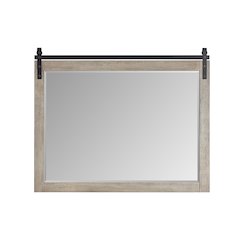 Cortes 48" Rectangular Bathroom Vanity Barndoor Wall Mount Mirror in Grey