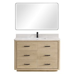 Porto 48" Free-standing Single Bath Vanity in Aged Natural Oak