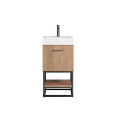 18B" Single Sink Bath Vanity with White Grain Stone Countertop