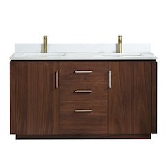 San 60M" Free-standing Double Bath Vanity in Natural Walnut