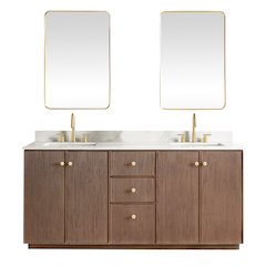 Oza 72" Free-standing Double Bath Vanity in Aged Dark Brown Oak