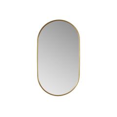 Miajadas 20 in. W x 36 in. H Oval Metal Wall Mirror in Brushed Gold