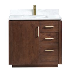 San 36" Free-standing Single Bath Vanity in Natural Walnut