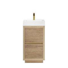 Single Sink Bath Vanity with White Composite Integral Square Sink Top
