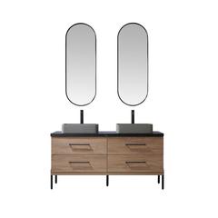 Double Sink Bath Vanity with Sintered Stone Top with Concrete Sink and Mirror