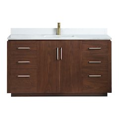 San 60" Free-standing Single Bath Vanity in Natural Walnut