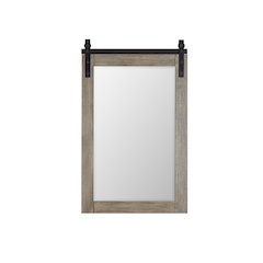 Cortes 24" Rectangular Bathroom Vanity Barndoor Wall Mount Mirror in Grey